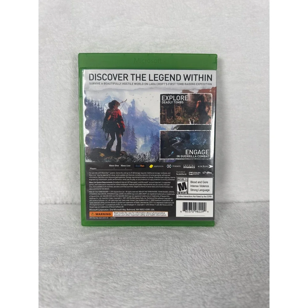 Microsoft Rise of the Tomb Raider Xbox One N/A Green Excellent Action Adventure